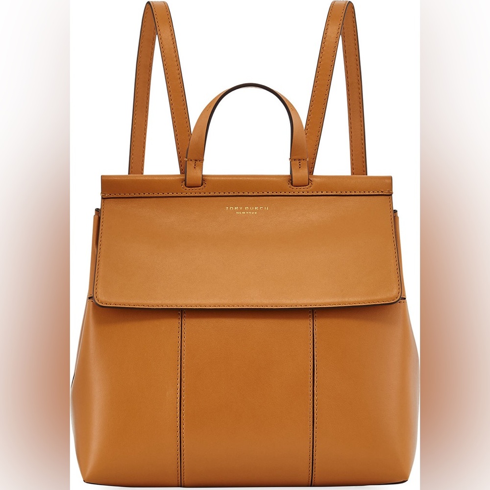 Tory Burch Block T Backpack in British Tan